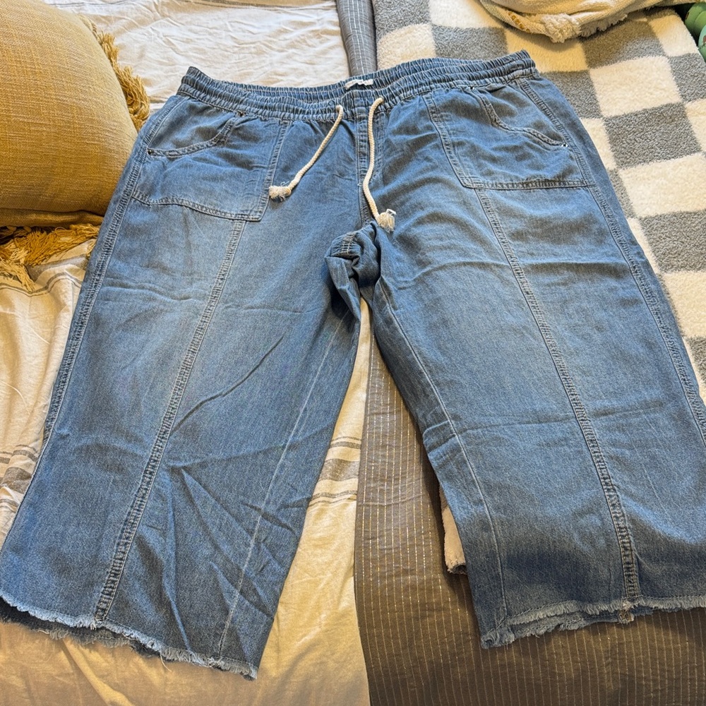 Maurices Blue Denim Drawstring Pants